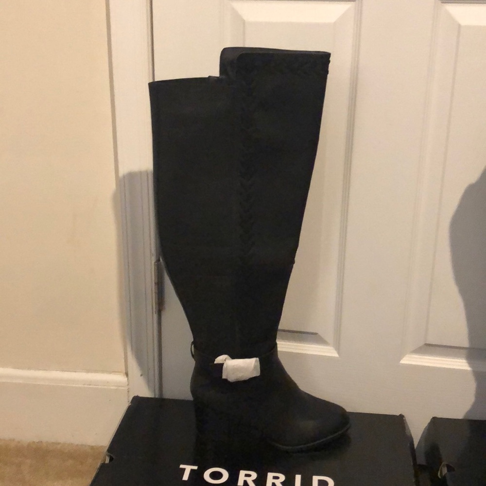 Black over the knee boots/ wide calf